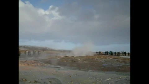 Geyser eruption in Iceland Stock Footage 327898131