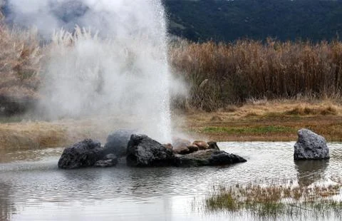 Geyser Eruption Stock Photos