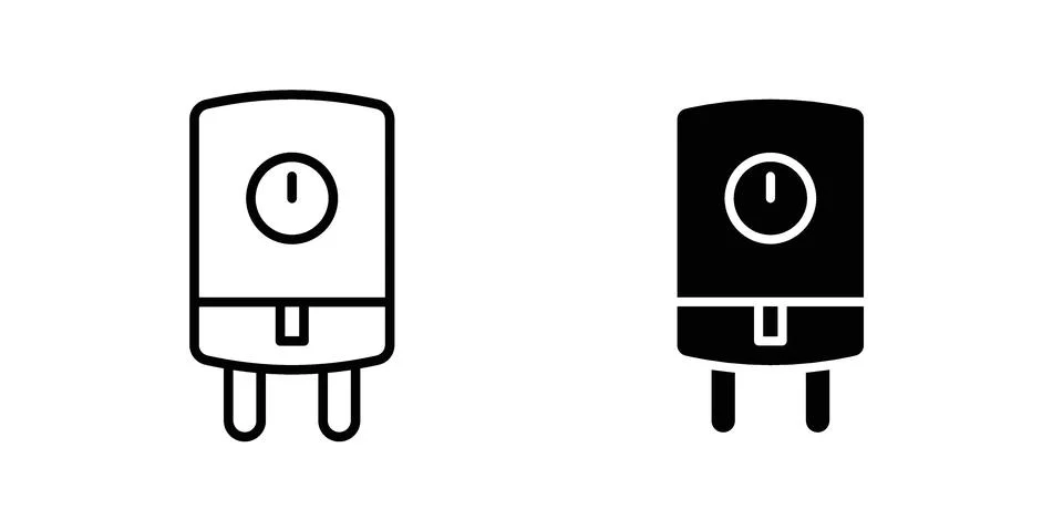 Geyser icon vector concepts, line and silhouette style Stock Illustration