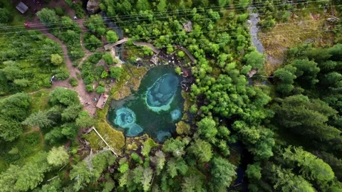 Geyser lake in the middle of the forest 库存影片 167921159