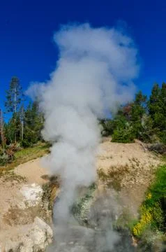 Geyser at Mud Volcano Stock Photos