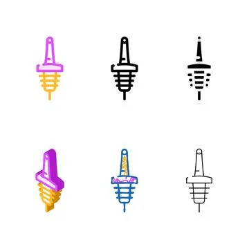 Geyser, plug with valve bartender color icon vector styleset Stock Illustration