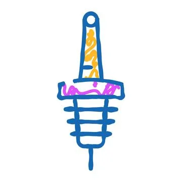 Geyser, plug with valve bartender icon doodle illustration Illustrazione stock