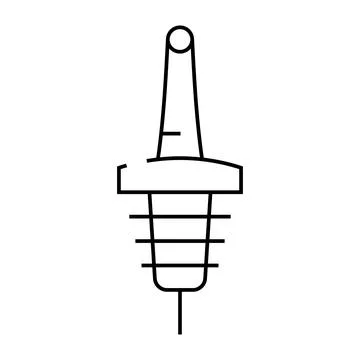 Geyser, plug with valve bartender line icon vector illustration Illustrazione stock