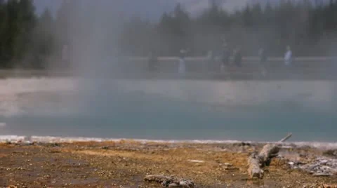 Geyser Pool Steam Stock Footage 11422556