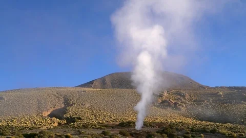 Geyser steam rises Stock Footage 73249449