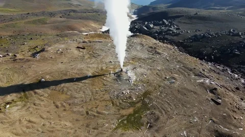 Geyser on the volcano steam Stock Footage