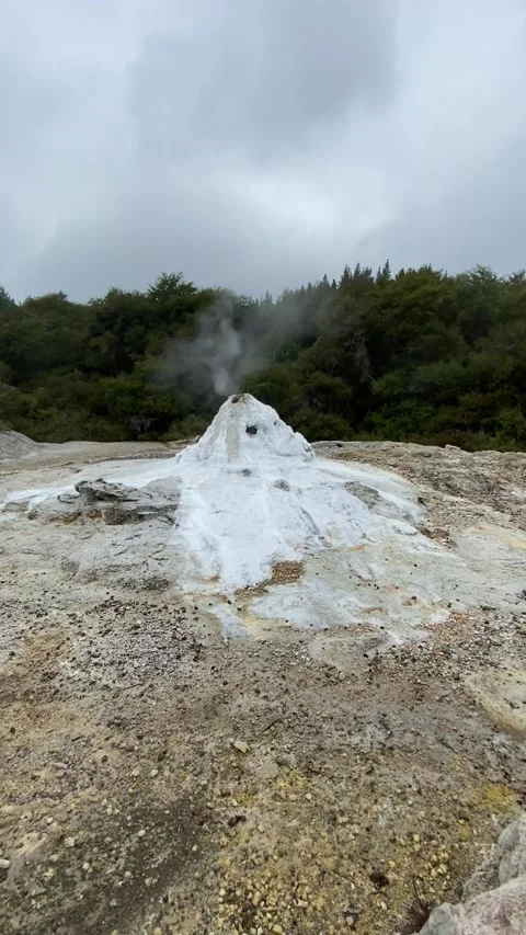 Geyser at Wai-O-Tapu Park near Rotorua Vidéo 344122975