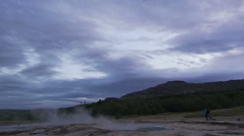 Geysir erupting Stock Footage 43681387