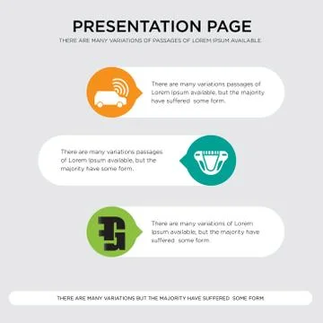 Gf, diaper, connected car presentation design template in orange, green, yell Stock Illustration