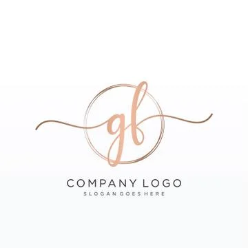 GF Initial handwriting logo design Stock Illustration