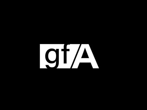 GFA Logo and Graphics design vector art, Icons isolated on black background Illustrazione stock