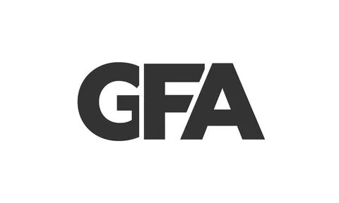 GFA logo design template with strong and modern bold text. Initial based ve.. 스톡 일러스트