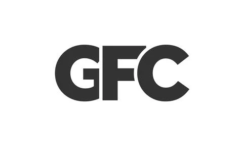 GFC logo design template with strong and modern bold text. Initial based ve.. Stock Illustration
