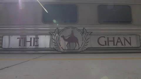 The Ghan train signage with nice audio Stock Footage 264996027