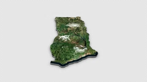 Ghana 3D Country Map Animation Transparent Alpha Stock Footage 278002018