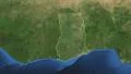 Ghana. 3d earth in space - zoom in on Ghana contoured on green 4k 4k or 4k+ Resolution