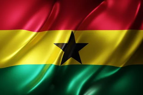 Ghana 3d flag Stock Illustration