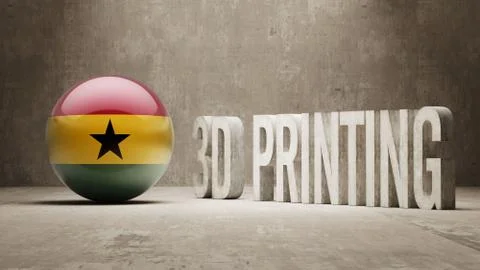 Ghana.  3d Printing Concept Stock Illustration