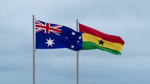 Ghana and Australia flag Video stock 252129593