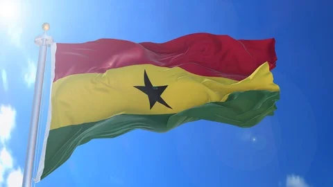Ghana animated flag pack in 3D and isolated background Stock Footage 119931179