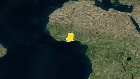 Ghana Border Highlighted Zoomed Map Animation 4K 스톡 동영상 330383383