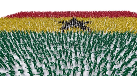 Ghana Crowd Flag Video stock 35113066