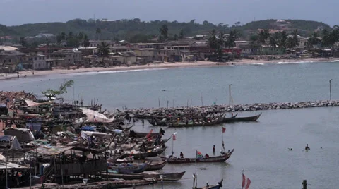 Ghana docks and seaside Stock Footage 37614334