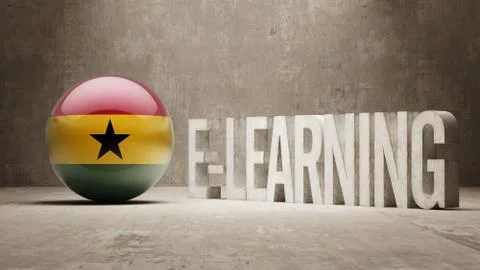 Ghana. E-Learning  Concept Illustrazione stock