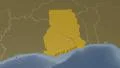 Ghana extruded. Bumps. 4k or 4k+ Resolution