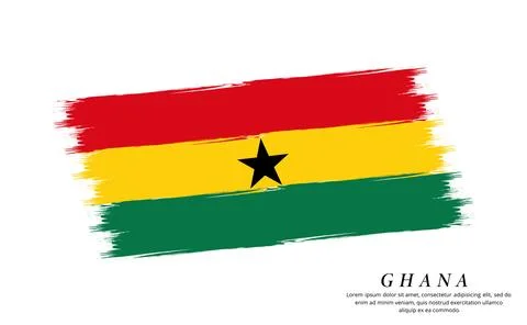 Ghana flag brush vector background. Grunge style country flag of Ghana brus.. Stock Illustration