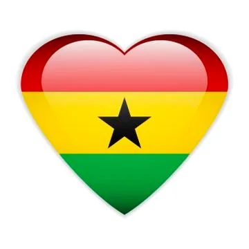 Ghana flag button. Illustrazione stock