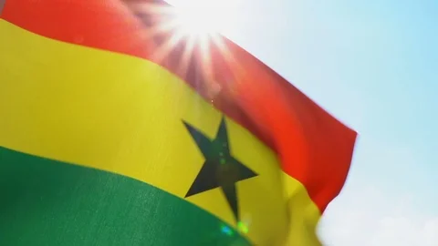 Ghana Flag Flapping Video stock 118963321