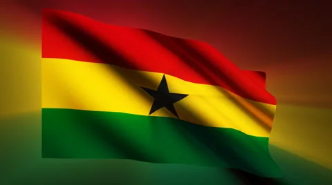 Ghana Flag Stock Footage