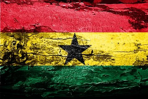 Ghana flag with grunge texture Stock Illustration
