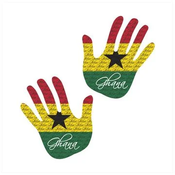 Ghana flag hand vector Stock Illustration
