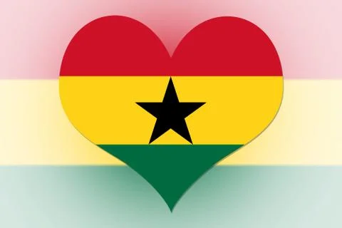 Ghana flag heart Stock Illustration