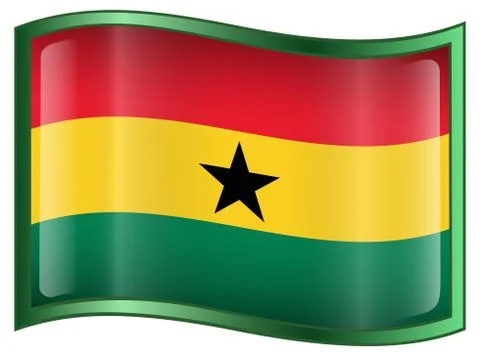 Ghana flag icon 库存插图