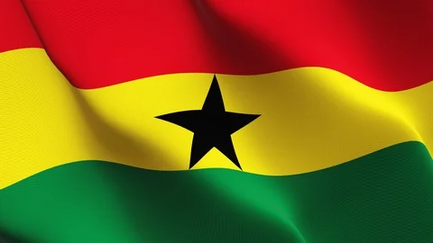 Ghana flag loop waving on wind. Stock Footage 119208672