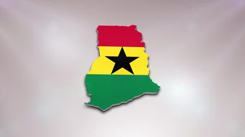 Ghana Flag on Map Stock Footage 277946138