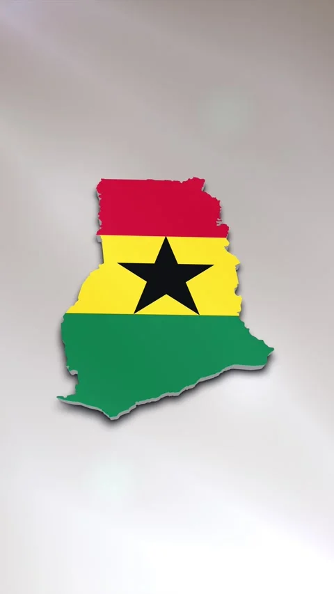 Ghana Flag on Map Stock Footage 278173193