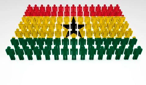 Ghana flag parade Stock Illustration