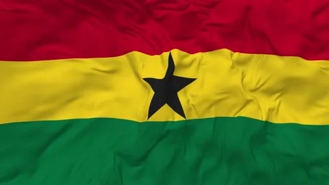 Ghana Flag Seamless Looping Background Waving Slow Motion Stock Footage 234311069