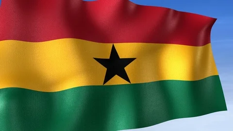 Ghana Flag - Set of 3 Angles with Masks [3WaveSeries] Stock Footage 102774256