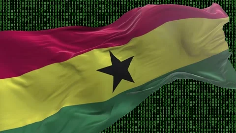 Ghana flag - Waving flag on matrix binary code background Stock Footage 321421180