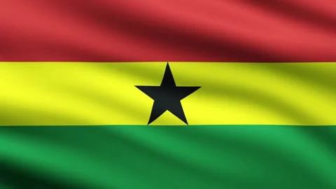 Ghana flag waving full screen background animation Stock Footage 266947253