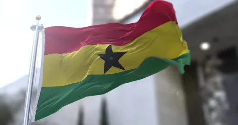 Ghana-flag-waving-seamless-loop-4k-60fps Stock Footage 332217787