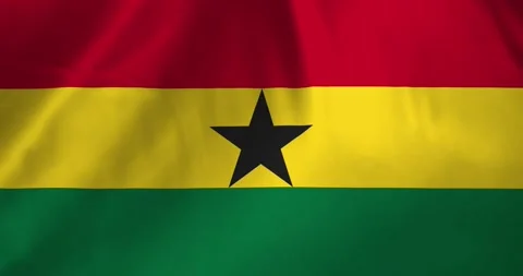 Ghana flag waving with the wind background loop video animation Vídeos de archivo 327171989