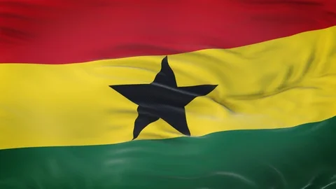 Ghana flag waving in the wind with highly detailed fabric texture 動画素材 122949804