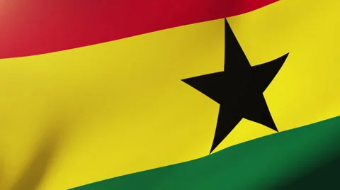 Ghana flag waving in the wind. Looping sun rises style.  Animation loop Stock-Footage 48905304